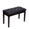 Black Rubber Wood Duet PU Leather Piano Stool